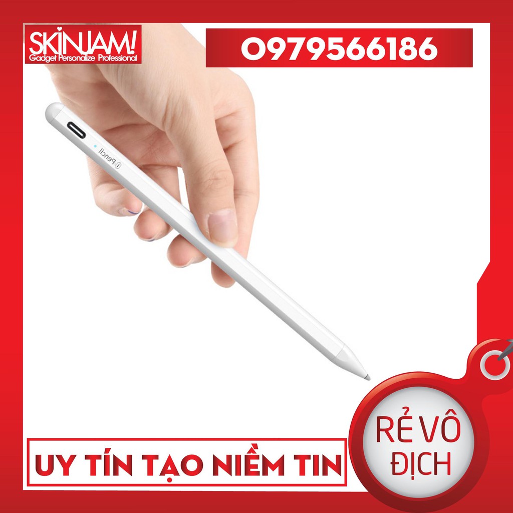 Bút Cảm Ứng WiWu Pencil Pro Cho iP Viết Vẽ Nghiêng Hơn 60 Độ, Chống Tì Tay, Hít Vào Ip Hàng Chính Hãng Wiwu