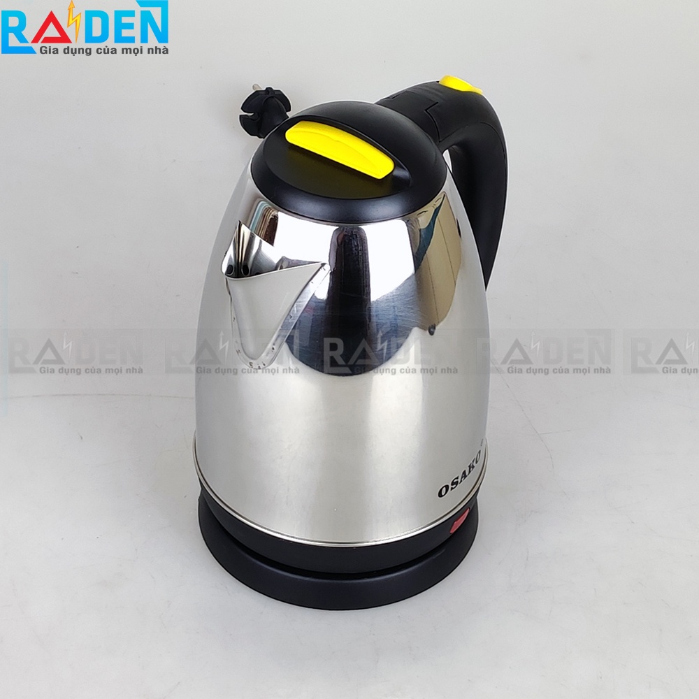 [Chính hãng] Ấm siêu tốc inox 2L Osako OSA-206 công suất 1500W đun sôi nước nhanh - Bảo hành 12 tháng