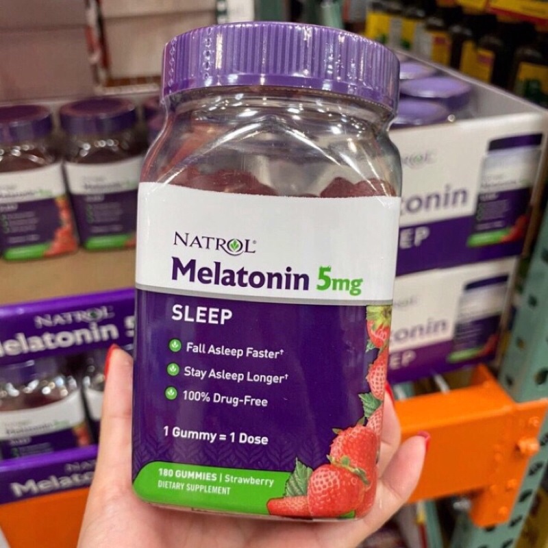 Kẹo dẻo ngủ ngon Natrol Melatonin Gummies 180 viên của Mỹ