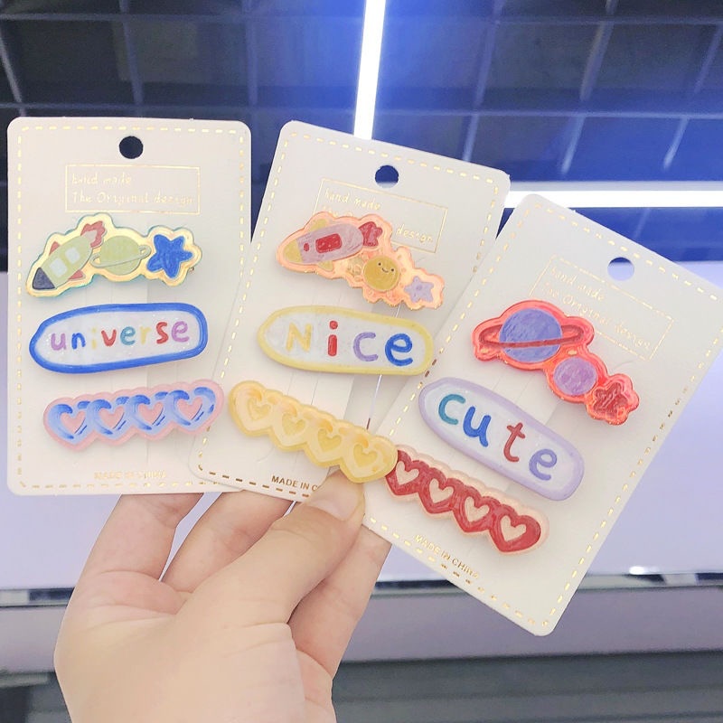 Kẹp Tóc Họa Tiết Hoạt Hình Dễ Thương Cho Bé Gái