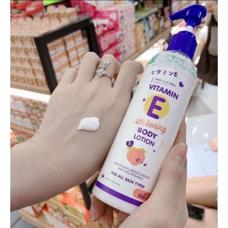 DƯỠNG THỂ PRECIOUS SKIN VITAMIN E WHITENING BODY LOTION 230ML CHÍNH HÃNG