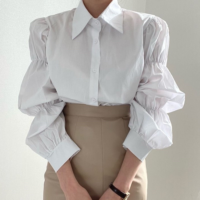 (PASS ĐỒ) ÁO SƠ MI TAY BỒNG ĐIỆU ĐÀ MẶC ĐƯỢC NHIỀU KIỂU SAMHYEWEAR