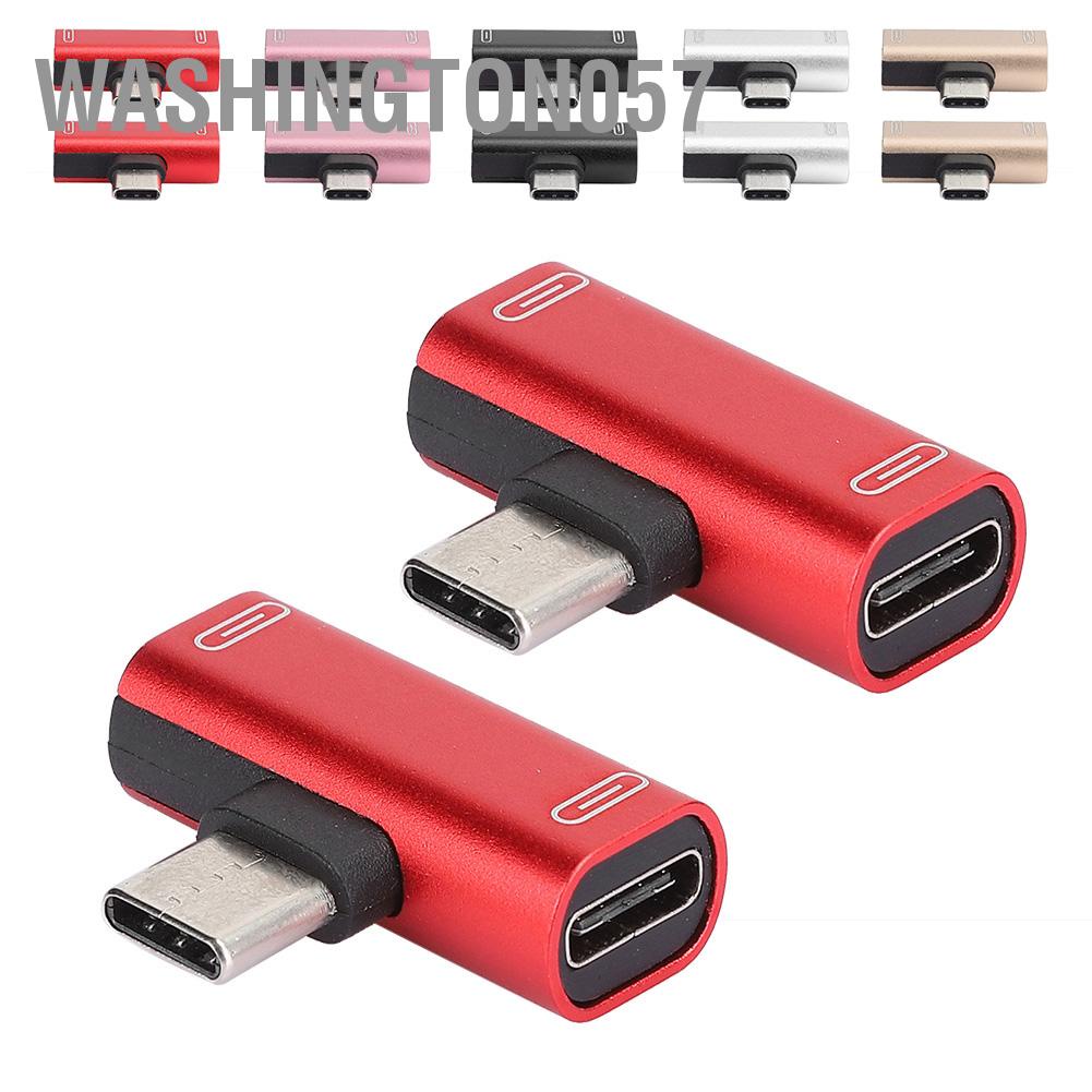 Washington057 2PCS Type‑C Converter Splitter Dual 2 In 1 to Headphone USB Audio Charger Adapter