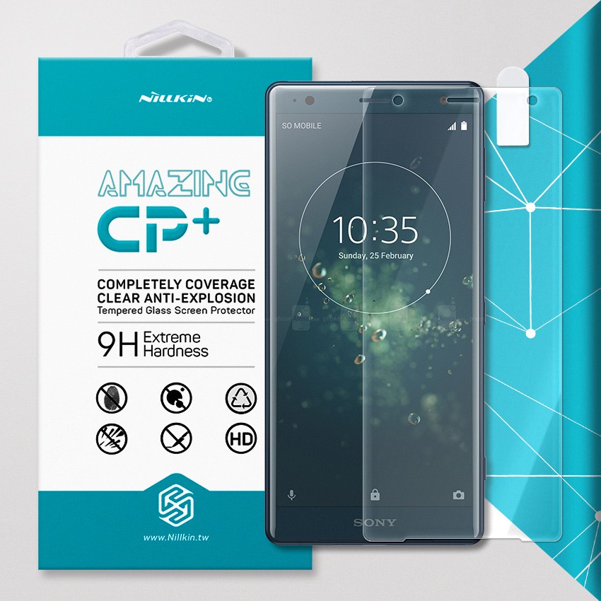 Cường lực Xperia XZ2 hiệu Nillkin CP+ Full viền màu