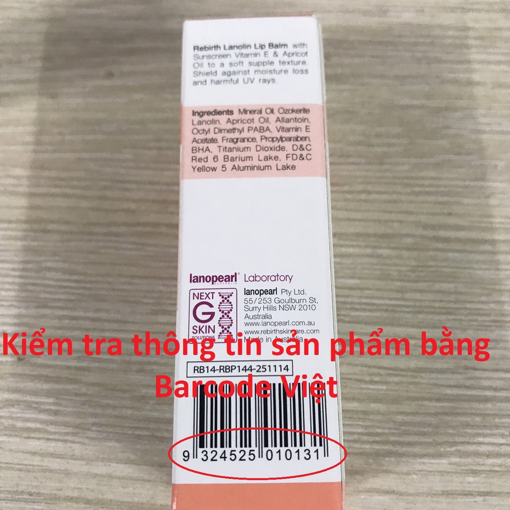 SON DƯỠNG MÔI NHAU THAI CỪU CHỐNG KHÔ MÔI, NỨT NẺ REBIRTH LANOLIN LIP BALM