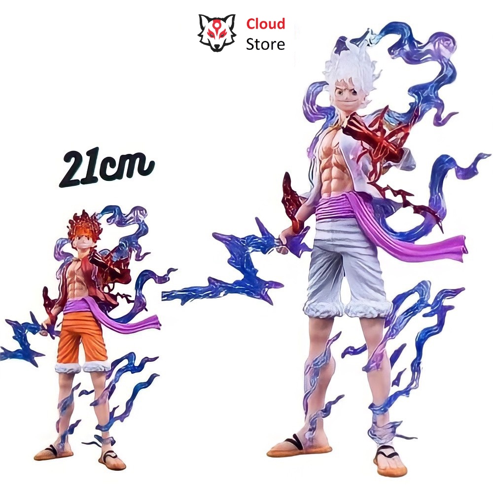 Mô hình One Piece Luffy gear 5 CLOUD STORE cao 21cm, nhân vật anime, figure one piece