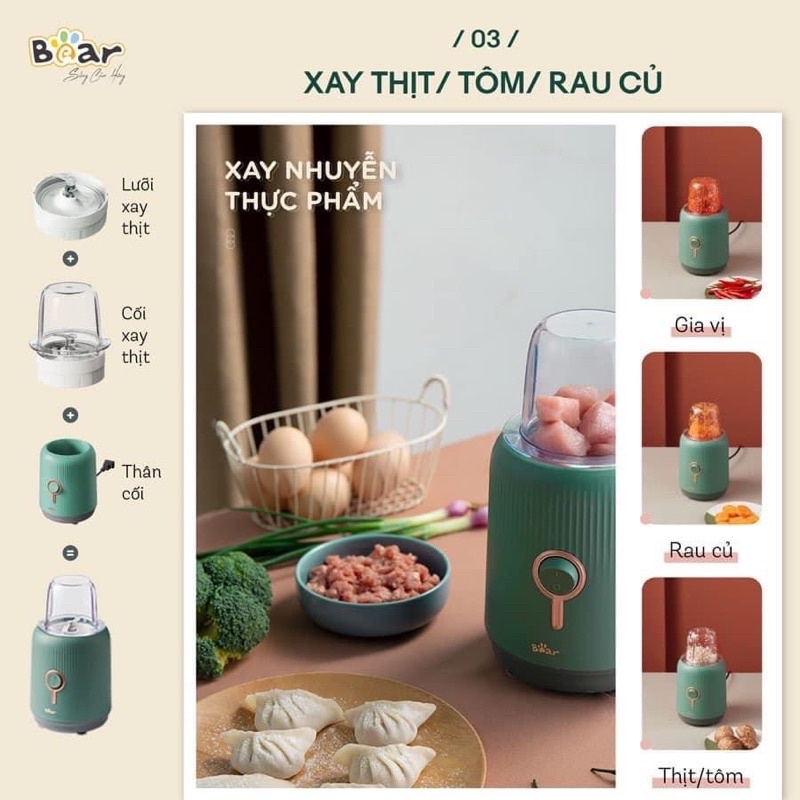 MÁY XAY BEAR 3 CỐI