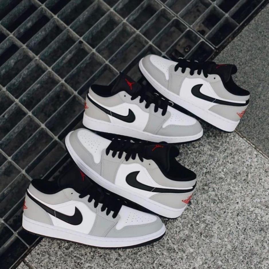 Giày Thể Thao Nike Jordan Smoke Low Giầy Sneaker Nam Nữ Jordan 1 JD1 Cổ Thấp Trắng Xám Full Box Bill -ju2 ! &