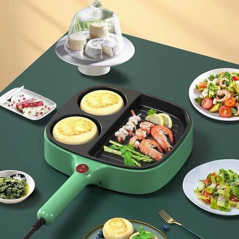 Chảo điện 3 ngăn chống dính cao cấp,chiên xào nướng đa năng