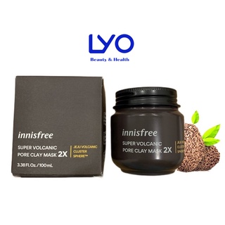 Mặt Nạ đất sét Tro Núi Lửa giảm Mụn Đầu Đen Innisfree Super Volcanic Pore Clay Mask 2X chính hãng Mẫu mới 2022