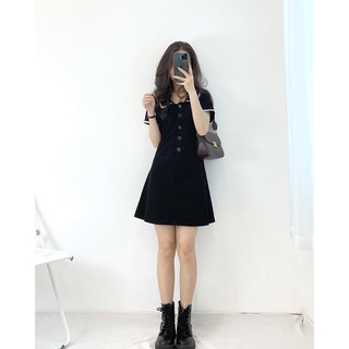 (FREESHIP) Đầm đen viền đỏ trắng 7281 ulzzang