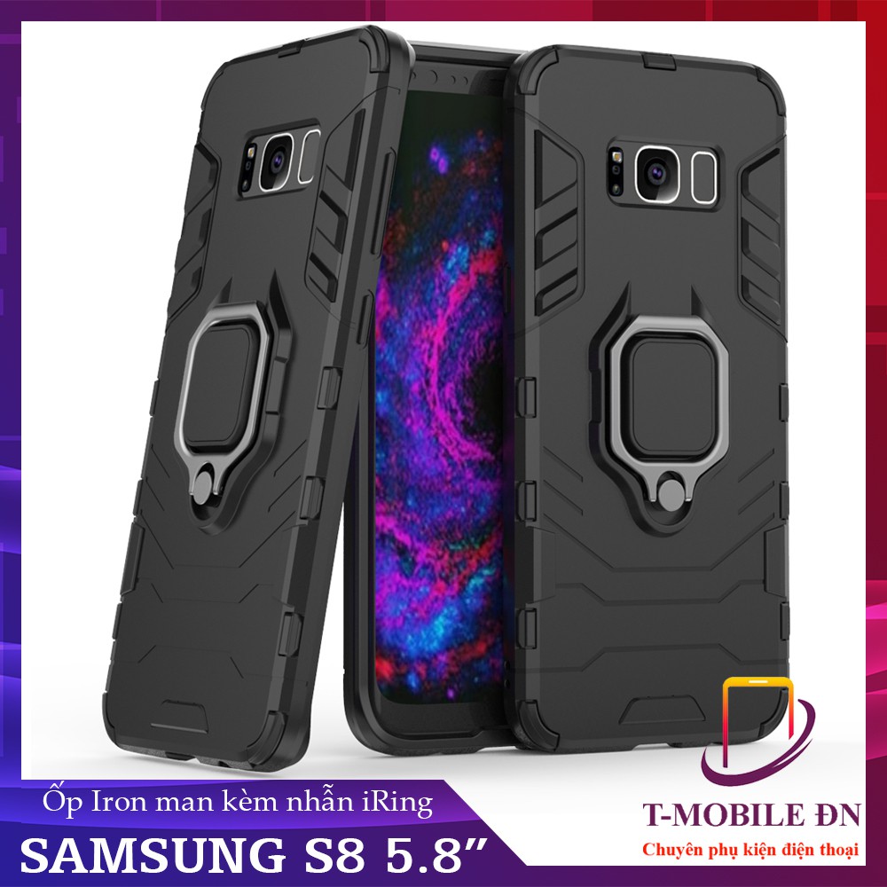 Ốp lưng Samsung S8 🔥FREESHIP🔥 iron man chống sốc kèm nhẫn iring chống xem video bảo vệ camera