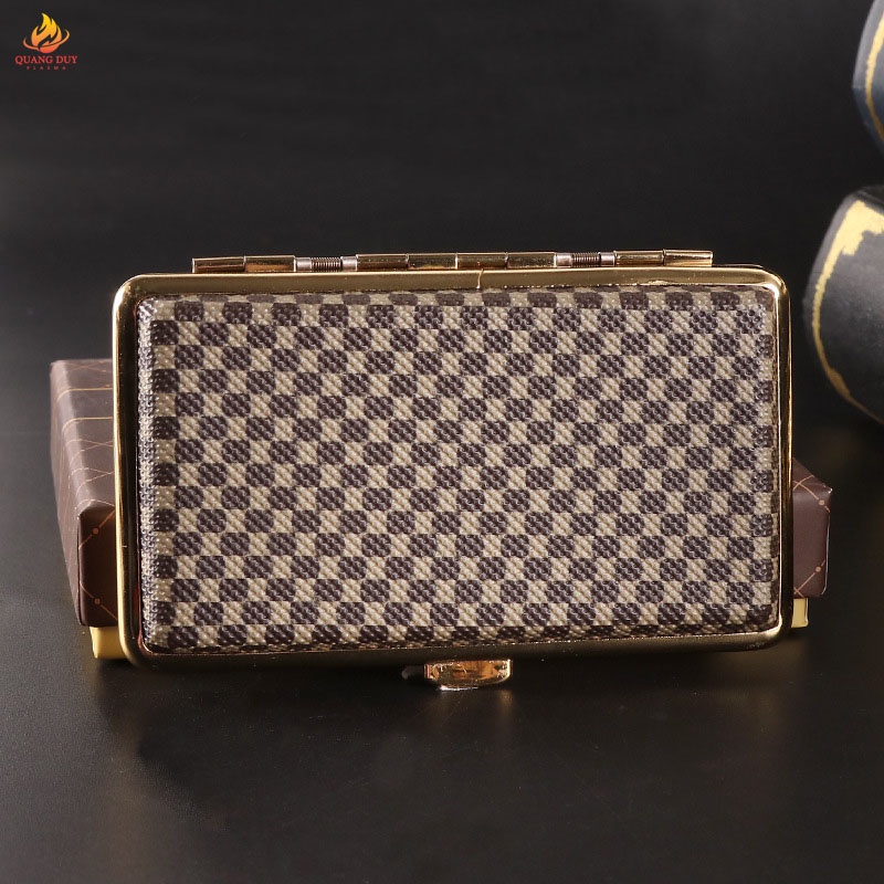 Hộp đựng thuốc lá 20 điếu dài nhôm bọc da sang trọng