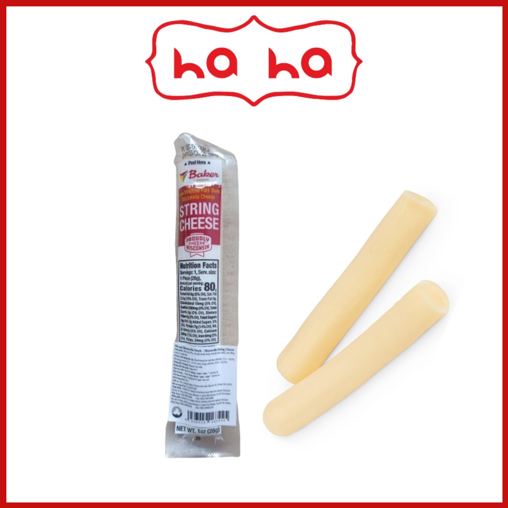 [CHỈ SHIP HCM] Phô mai que mozzarella snack Baker 28g