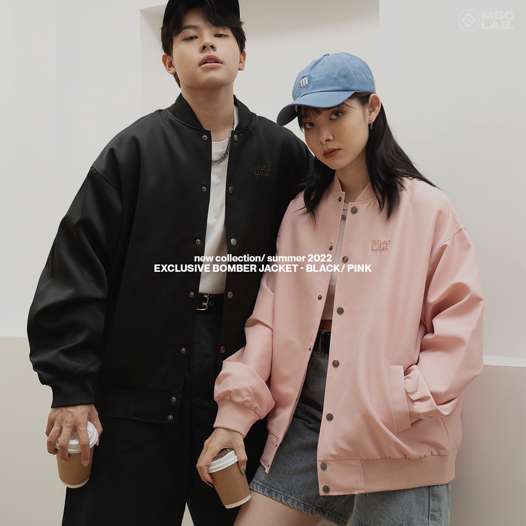 Áo Khoác Satin MBC Exclusive Bomber Jacket - Đen/Hồng/Nude/Xanh/Xám