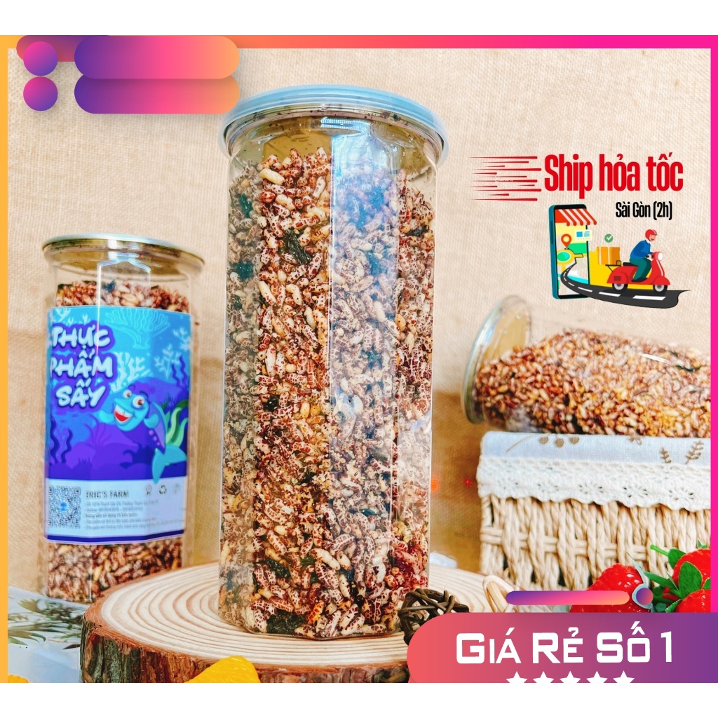 Gạo lứt sấy rong biển Eric's Farm 300g, giòn ngon, thấm vị, ăn vặt Sài Gòn giá rẻ