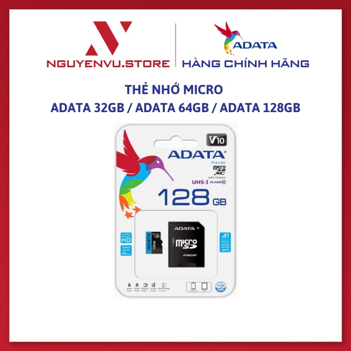 Thẻ Nhớ Micro Adata 32GB / Adata 64GB / Adata 128GB UHS-I Class10 - Hàng Chính Hãng
