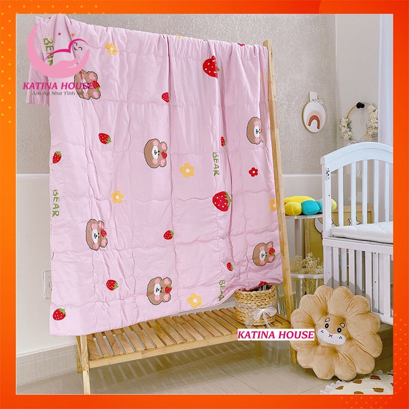 Chăn mền cho bé đi học mềm mát, vải Tencel cao cấp kháng khuẩn, nhiều hoạ tiết hình thú đáng yêu