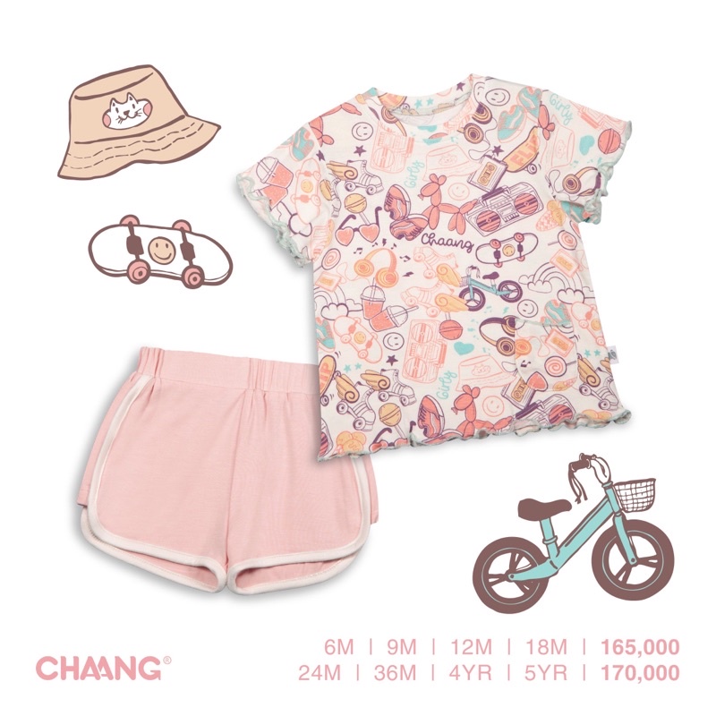 CHAANG Bộ Cộc Tay Cài Vai Trẻ Em Bst Active 2022