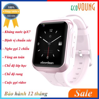 [Siêu sale] Đồng hồ định vị cao cấp abardeen V7 4G - Video Call - Chống nước IPX7 - Hồng Sakura