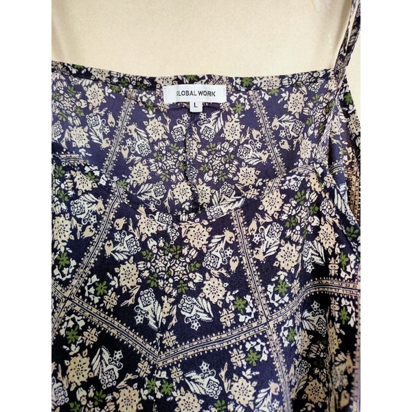 Áo Dây Họa Tiết Khăn Global Work sz L, new 95%