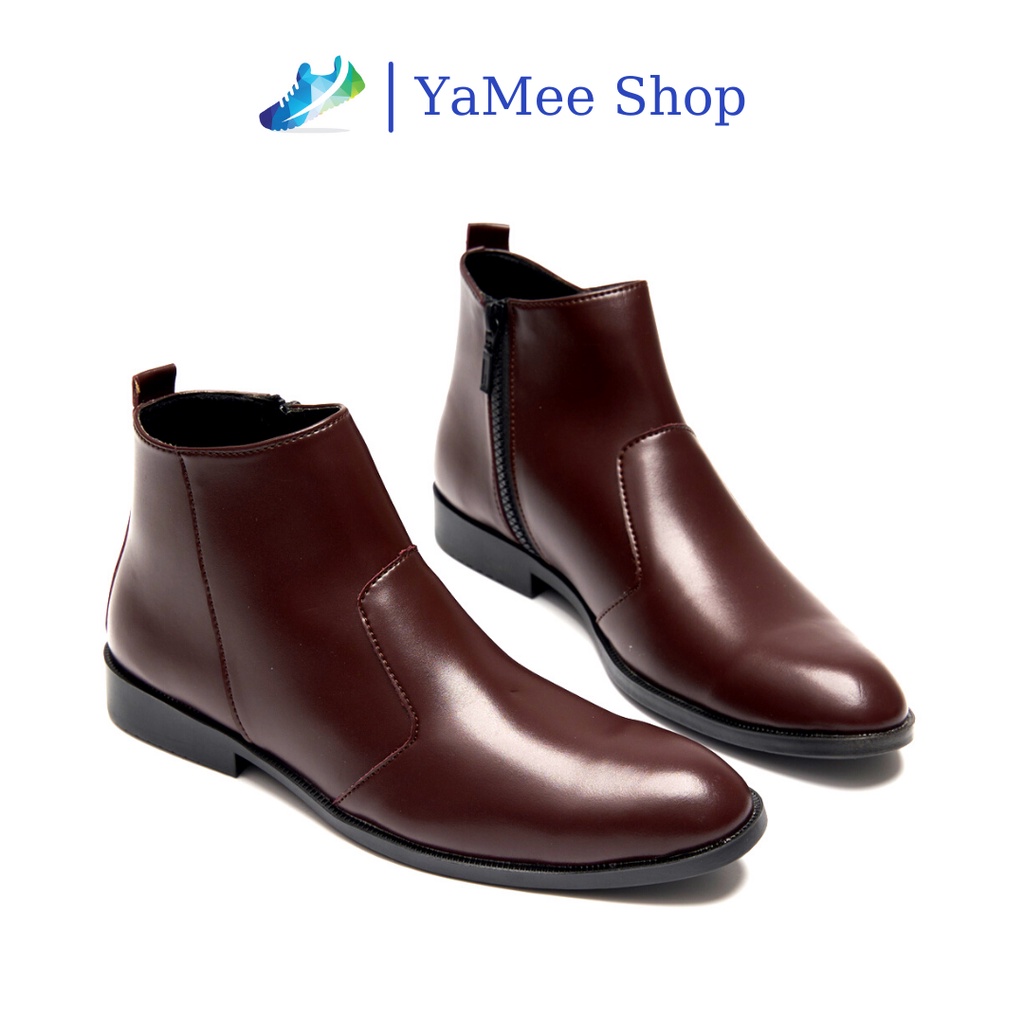 Giày chelsea boots nam, cổ khóa, đế khâu chắc chắn