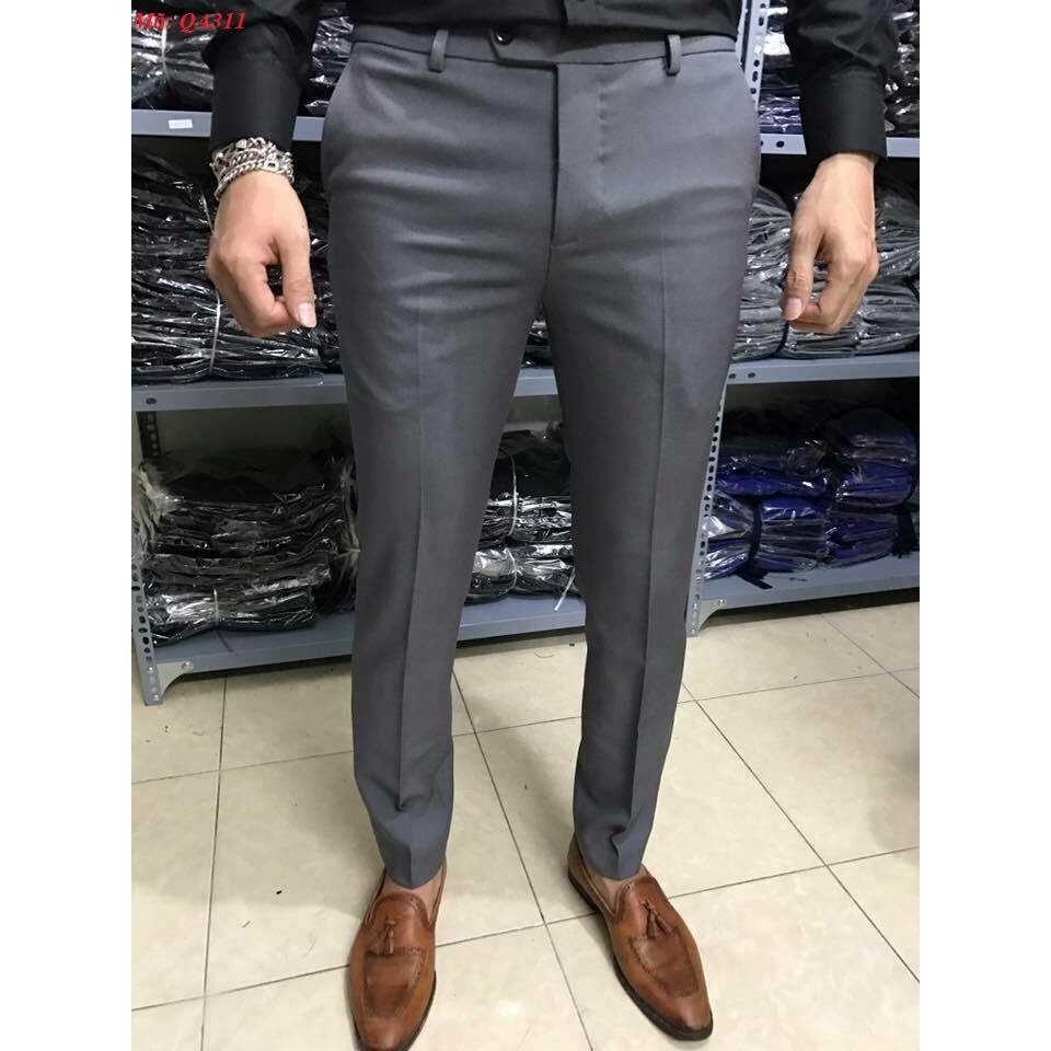 Quần âu nam đen , quần tây nam cao cấp dáng ôm body Hàn Quốc vải chống nhăn chống xù | BigBuy360 - bigbuy360.vn