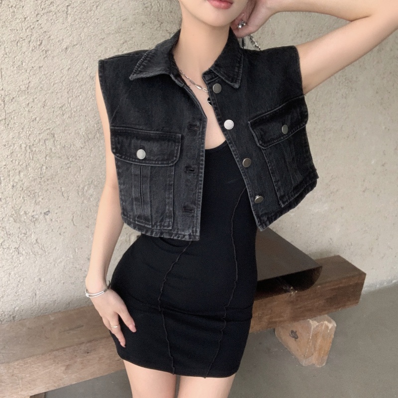 Áo Khoác Denim Không Tay Thời Trang Cá Tính