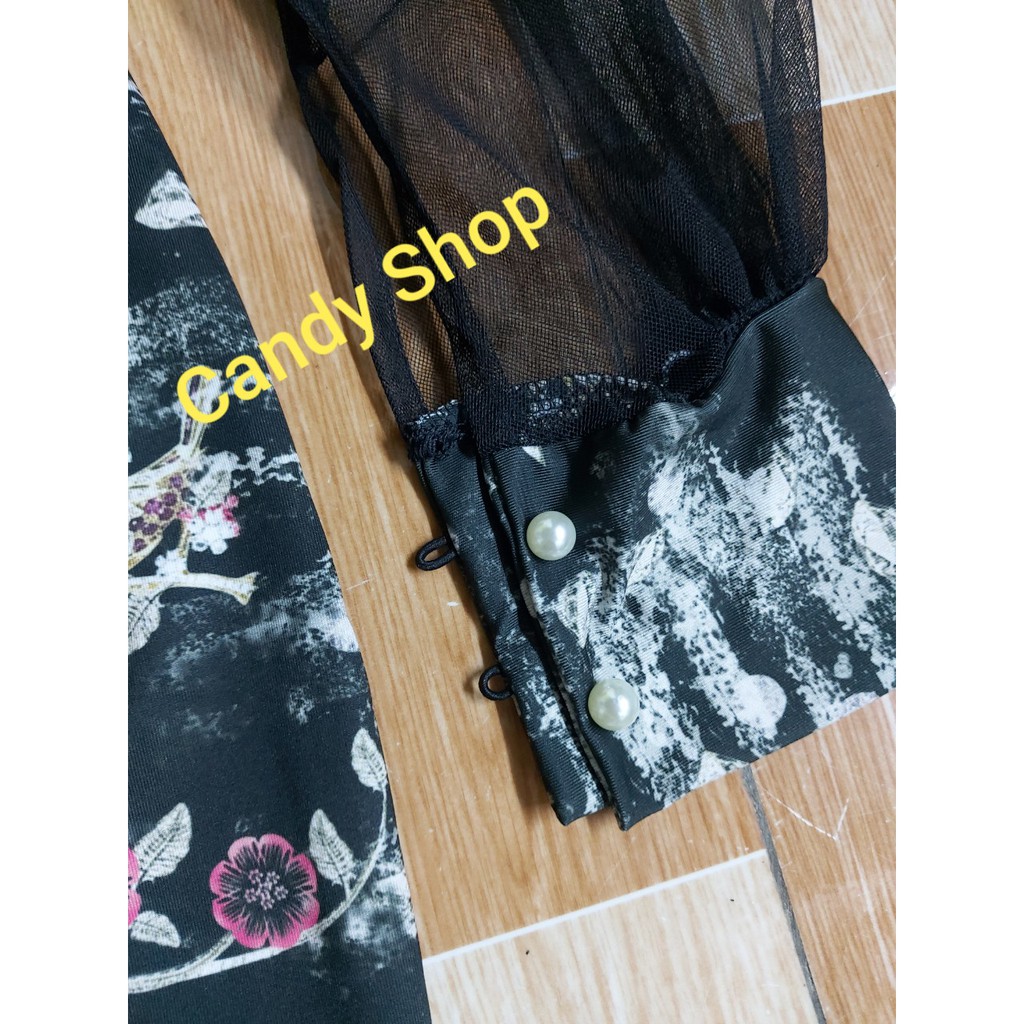 Đầm dự tiệc hoạ tiết phối tay lưới ( kèm mút ) | BigBuy360 - bigbuy360.vn