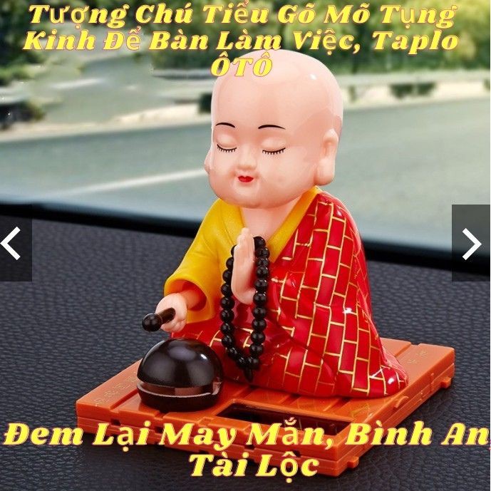 Tượng Chú Tiểu Gõ Mõ Tụng Kinh Mang Lại May Mắn , Bình An , Tài Lộc
