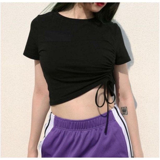 Croptop Tập Gym Rút Eo Xéo Cực Xinh Hot Trend