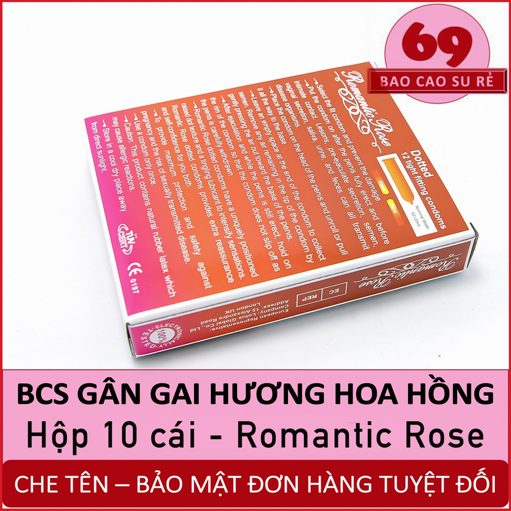 Bao cao su gân gai hương hoa hồng Sure ex hộp 10 cái