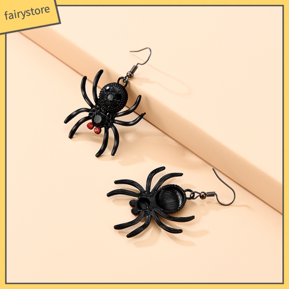 2 Đôi bông tai hình nhện phong cách Gothic cho nữ