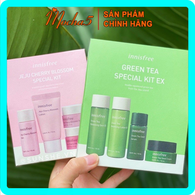 Kit Dưỡng Da 4 Món INNISFREE Chiết Xuất Thiên Nhiên TRÀ XANH Green Tea EX Mới
