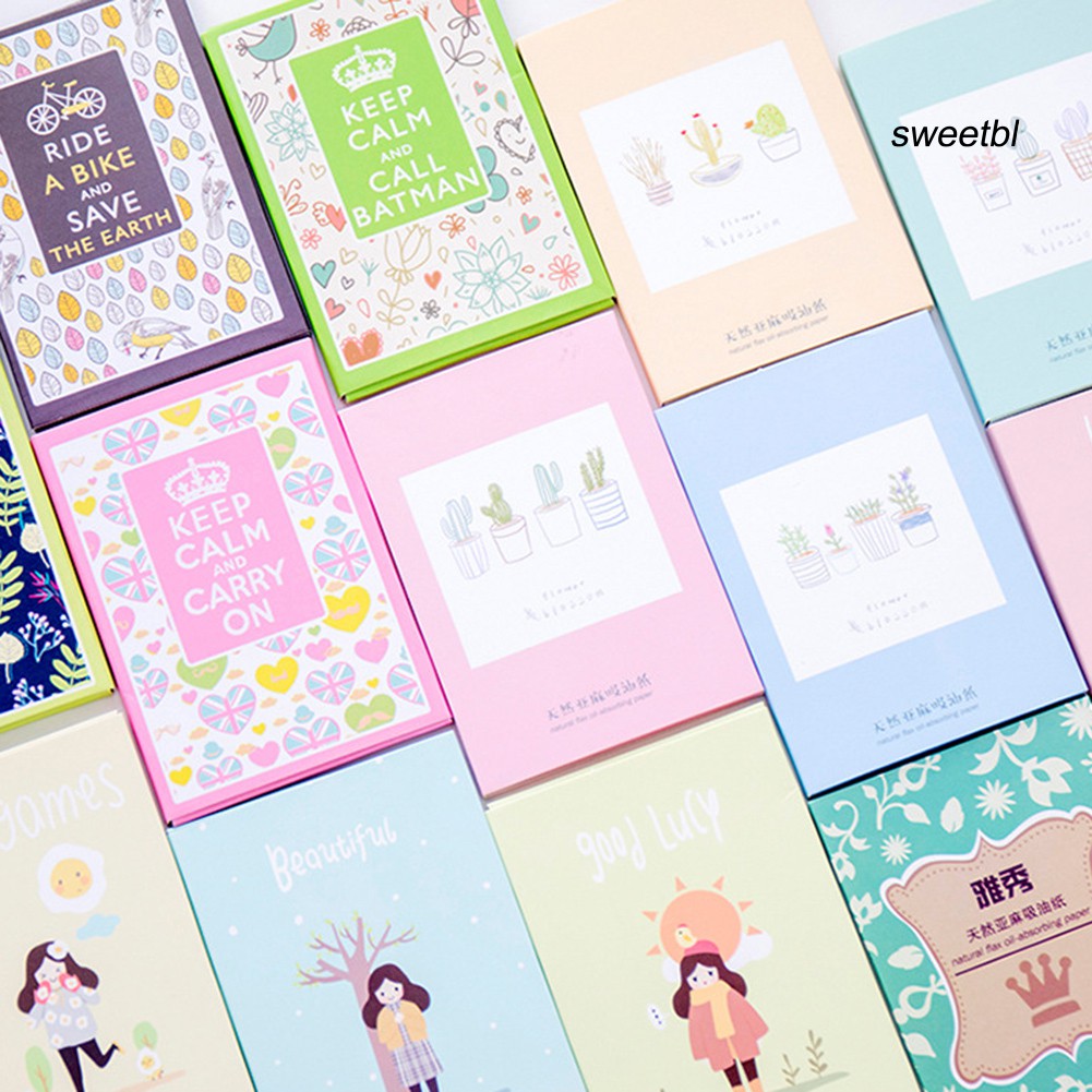 [Hàng mới về] Bộ 50 tờ giấy thấm dầu giúp kiểm soát dầu cố định lớp trang điểm làm sạch gương mặt | BigBuy360 - bigbuy360.vn