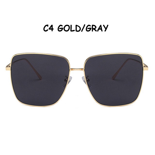 Kính Mát Gọng Kim Loại Hình Vuông Phong Cách Hàn Quốc Cho Nam Và Nữ