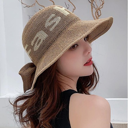 Mũ Cói Rộng Vành In Chữ FASHION, Mũ Cói Đi Biển Mẫu Mới