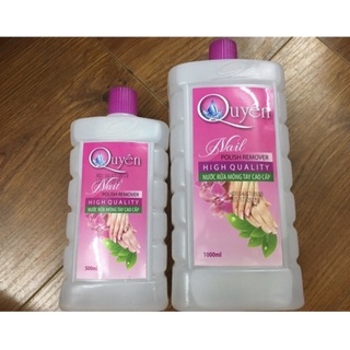 Nước rửa moang aceton Quyên chuyên tẩy móng, rửa móng, ủ phá gel chai 500ml và 1000ml