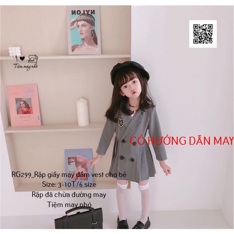 RG299_Rập giấy may đầm vest cho bé