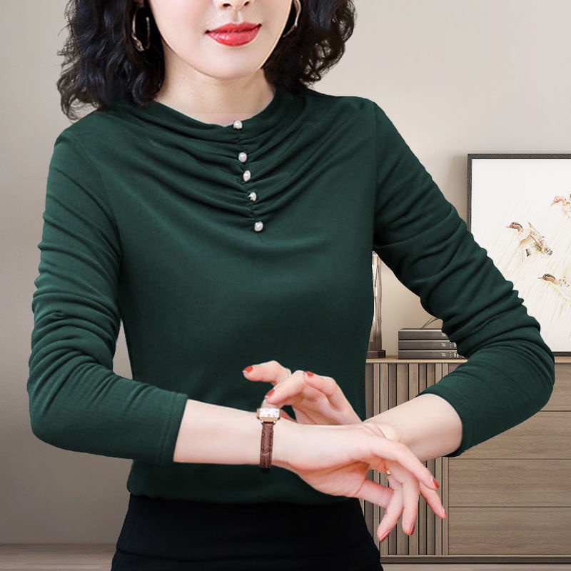 Áo thun tay dài thời trang cho phụ nữ trung niên