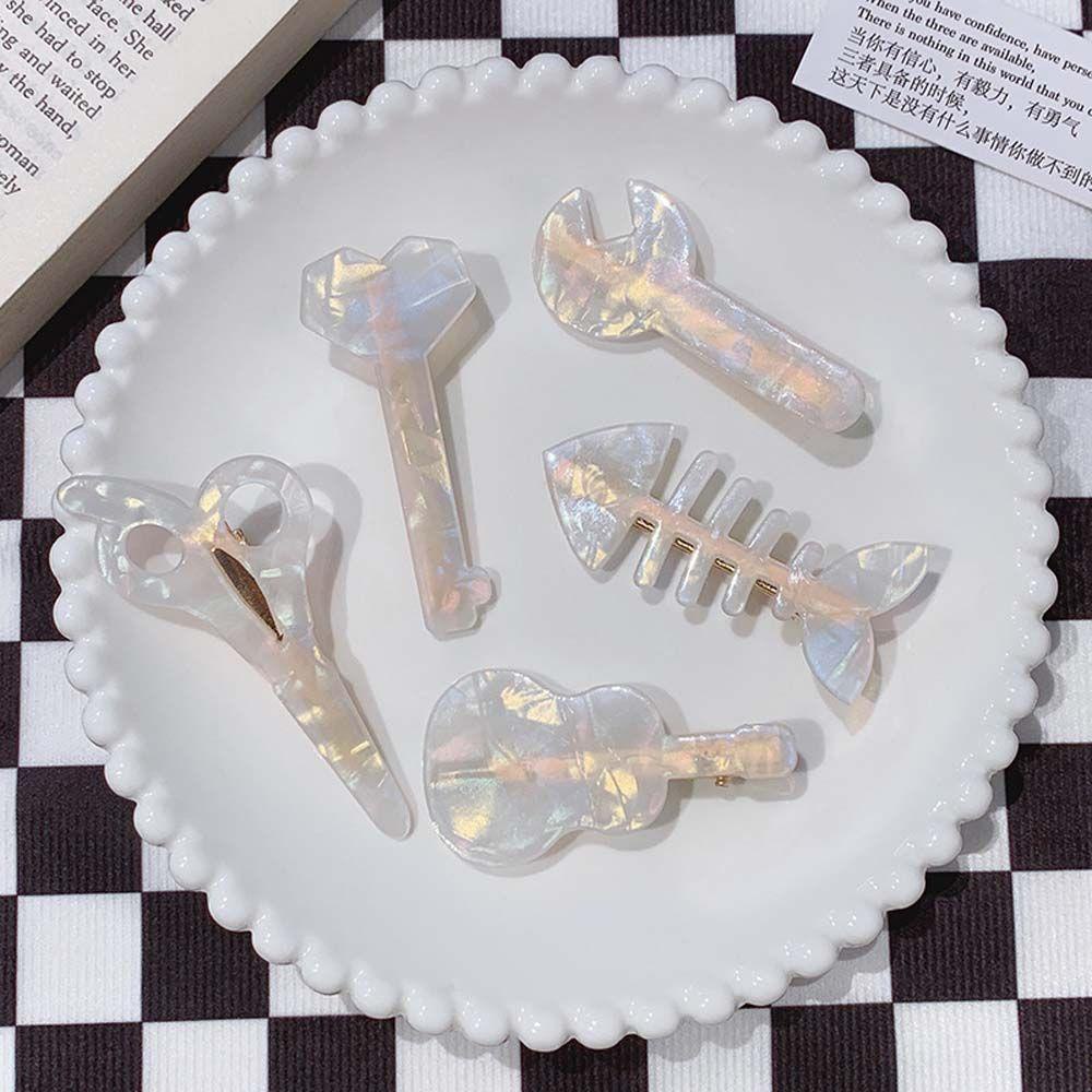 Kẹp Tóc Nhỏ Hình Học Bằng Nhựa Resin Đơn Giản Dễ Phối Trang Phục Chụp Ảnh Cho Bé Gái MXGOODS