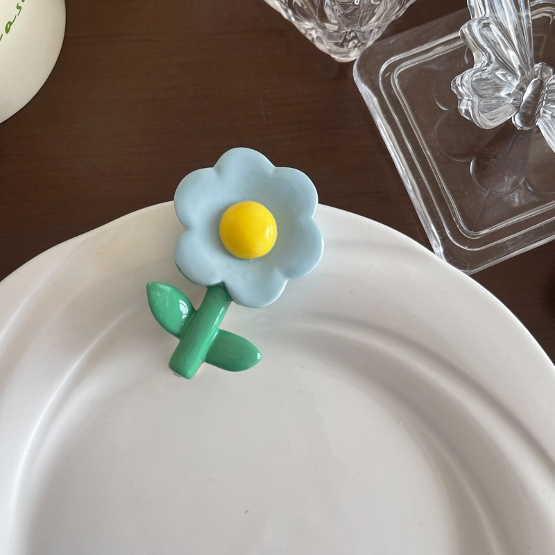 Kẹp Tóc Ba Chiều Bằng Acrylic Hình Hoa Màu Kẹo Ngọt Siêu Dễ Thương