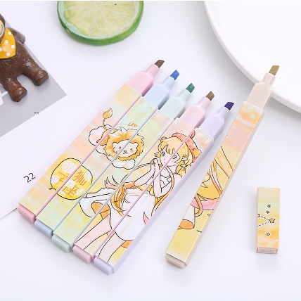 Bút nhớ dòng 12 cung hoàng đạo chòm sao BNO5 bút nhớ mini dễ thương viết highlight