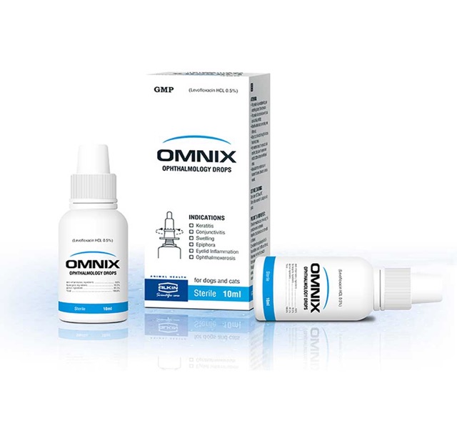 Thuốc nhỏ giọt nhãn khoa OMNIX trị chảy gèn,đỏ mắt,viêm tuyến lệ của chó mèo