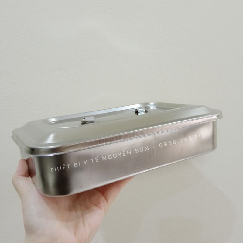Khay đựng dụng cụ y tế kèm nắp, hộp đựng dụng cụ y tế Inox