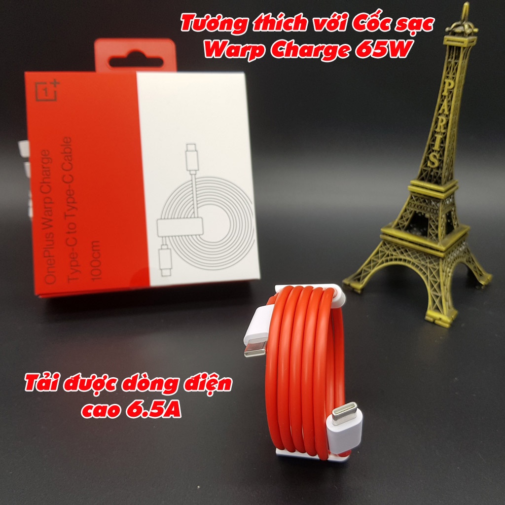 [Chính Hãng-FULLBOX] Cáp Sạc Nhanh C-C Warp Charge 65W 6.5A 2 đầu Type-C OnePlus 8T/ 9/ 9 Pro ZIN