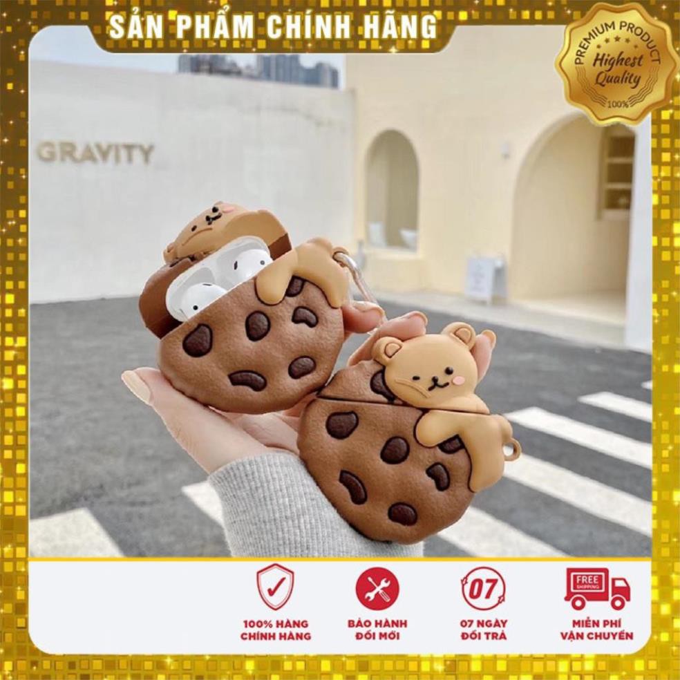 🔥 Case Ap 1/2 & Pro 🔥 Freeship 🔥 VỎ BỌC MODEL GẤU BÁNH QUY - Cho Tai Nghe Không Dây (Bluetooth)