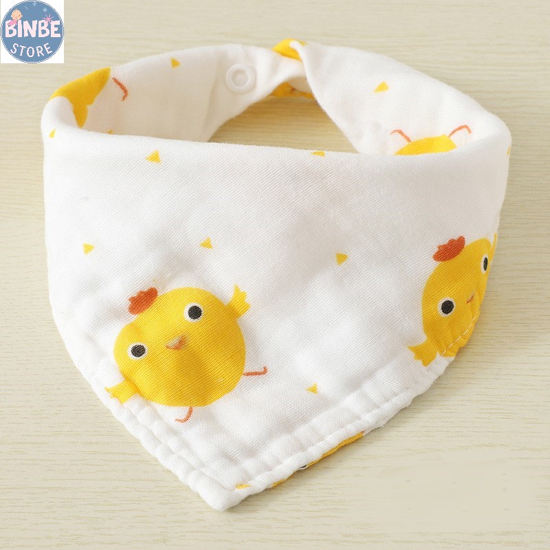 Khăn yếm tam giác yếm xô 8 lớp siêu mềm không xù lông cho bé Binbestore