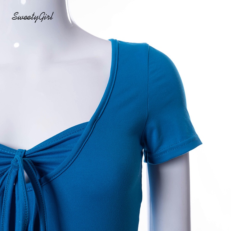 Đầm Ôm Tay Ngắn Cổ Chữ U Màu Sắc Trơn Thời Trang Dành Cho Nữ 2022