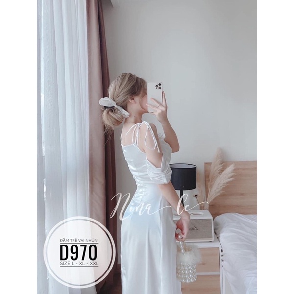 BIGSIZE MINSTORE.VN Bigsize Đầm trễ vai nhún D970